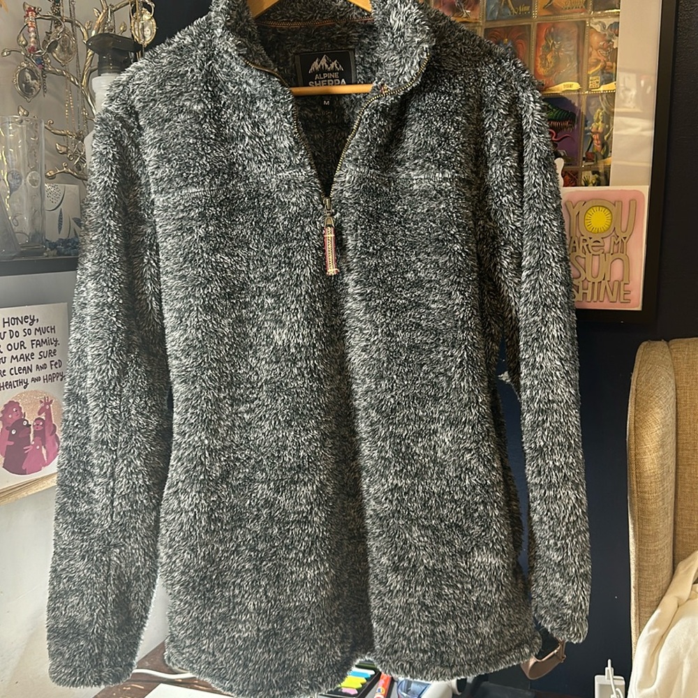 Grey Alpine Sherpa pullover